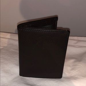 Leather folding cardholder